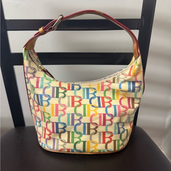 Y2K Vintage Dooney and Burke, Colorful Monogram Shoulder Bag Great Conditions! - Picture 4 of 12